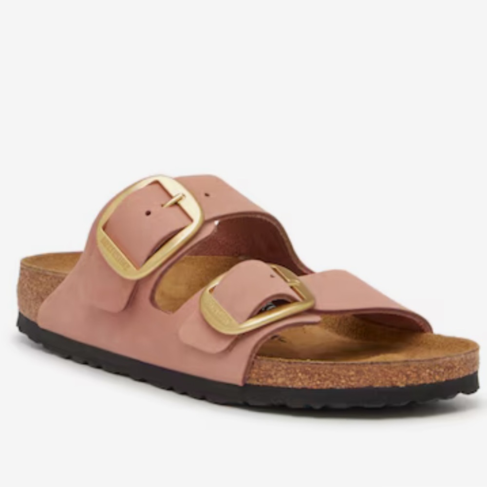 Birkenstock Arizona Big Buckle Slide Sandal Pink Suede - Size 8 EU 39